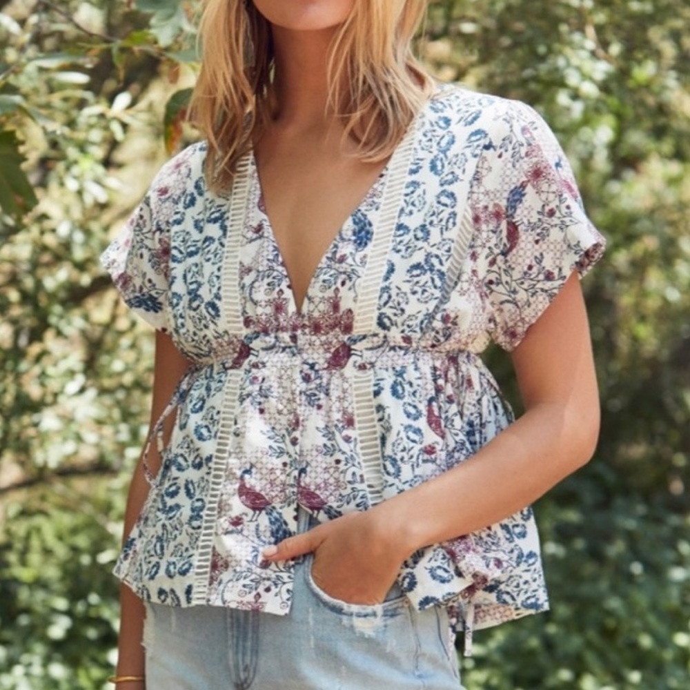 Tularosa top moonrise floral xs EUC​​​​​​​